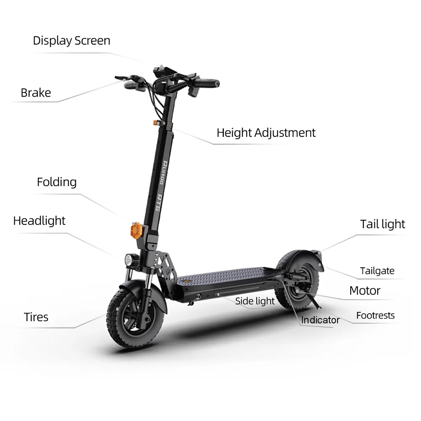 Ruitoo RT6 Electric Scooter, 800W Foldable e-scooter IPX4 Max 35-40 km Off Road