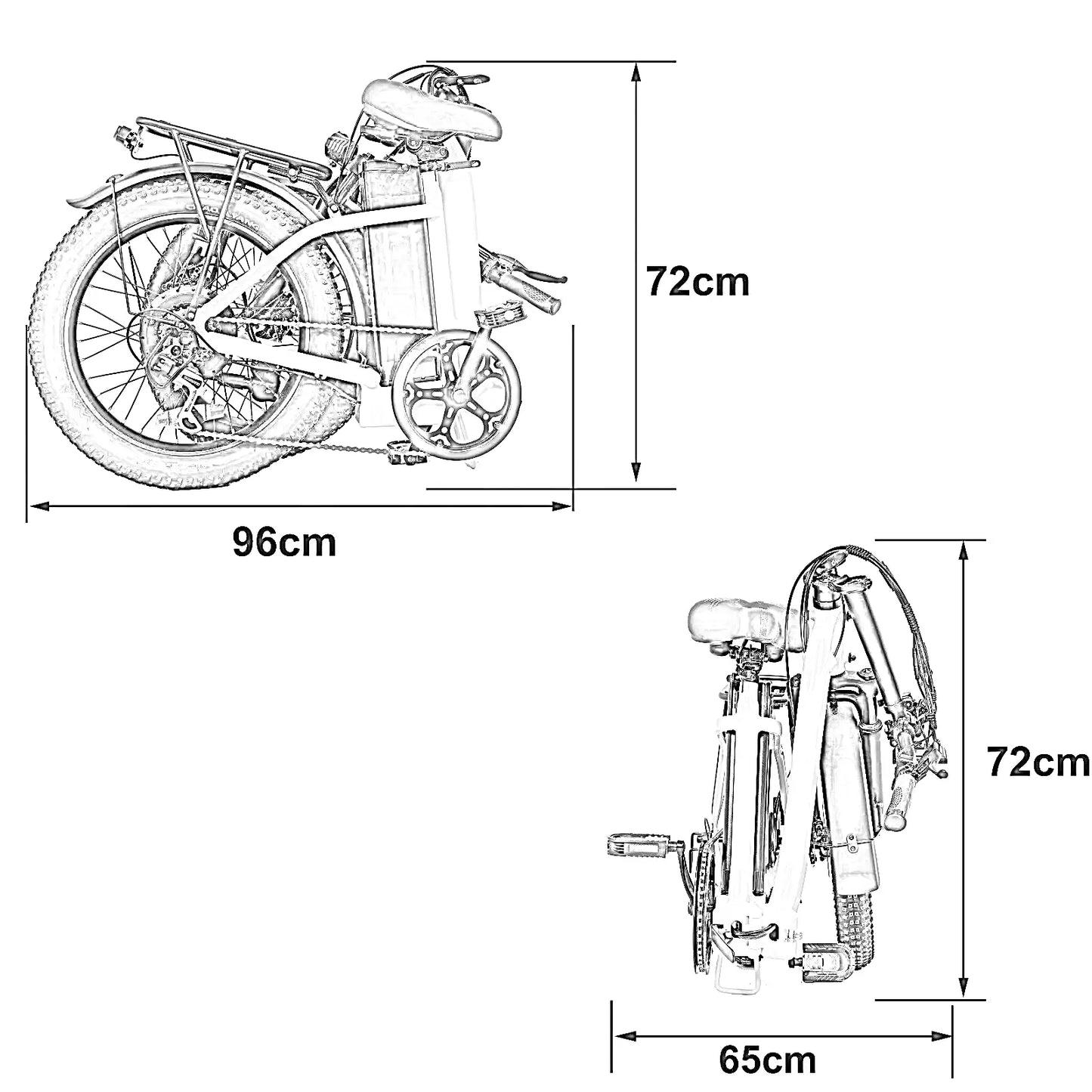 TDR 500W Fold Electric Bike 20''Bicycle Commuter E-Bike White