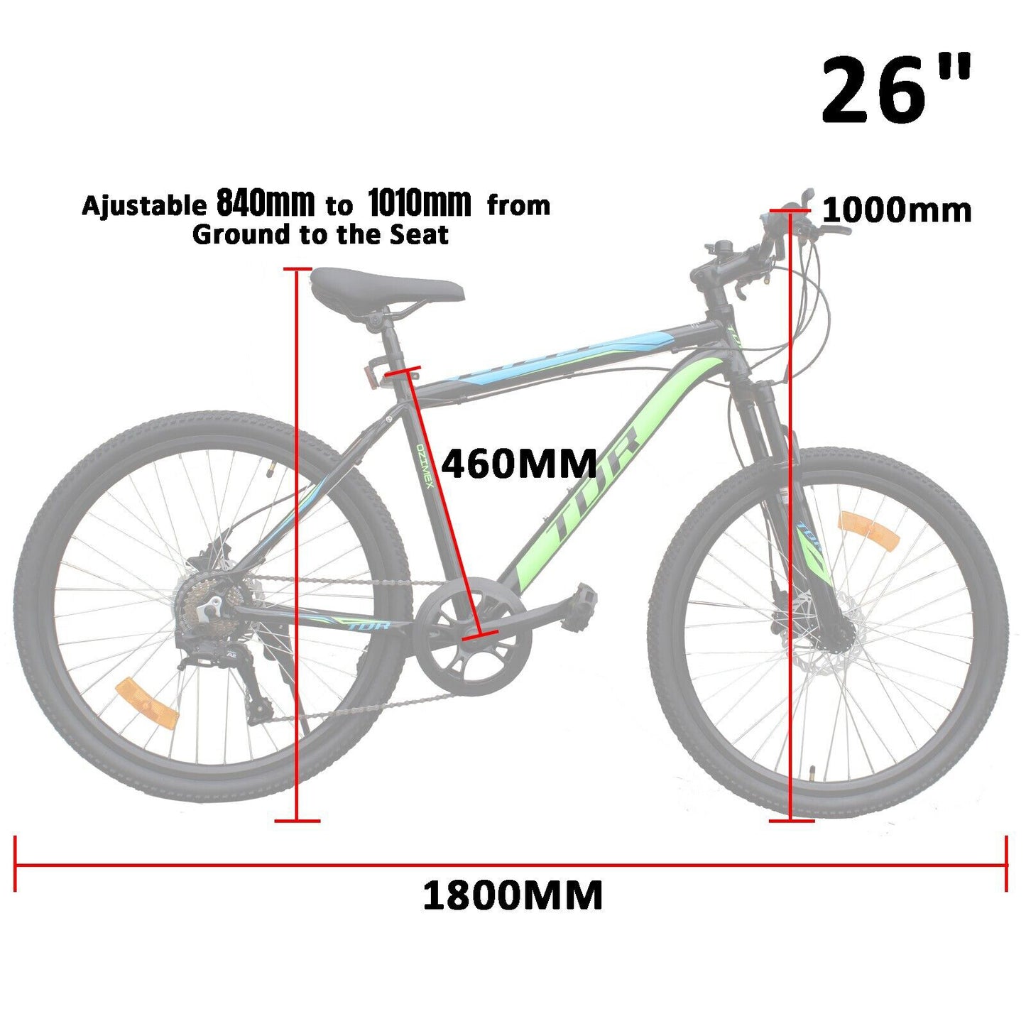 500W Front Hub TDR Mountain Electric Bike 26'' 27.5'' 29" Triangle Battery