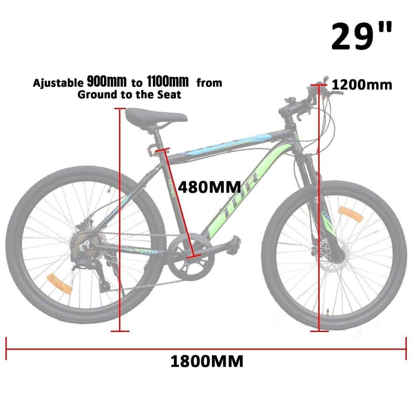 500W Front Hub TDR Mountain Electric Bike 26'' 27.5'' 29" Downtube Battery