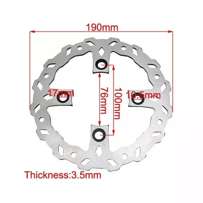 190mm Brake Disc Rotor For Pit Dirt Bike 110cc 125cc 150cc SSR CRF Atomic DHZ Thumpstar