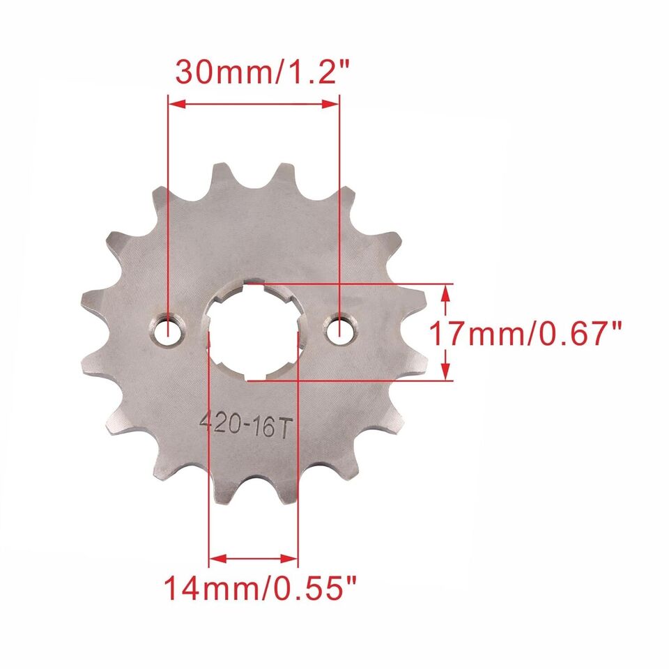 420 16T 17mm Front Sprocket