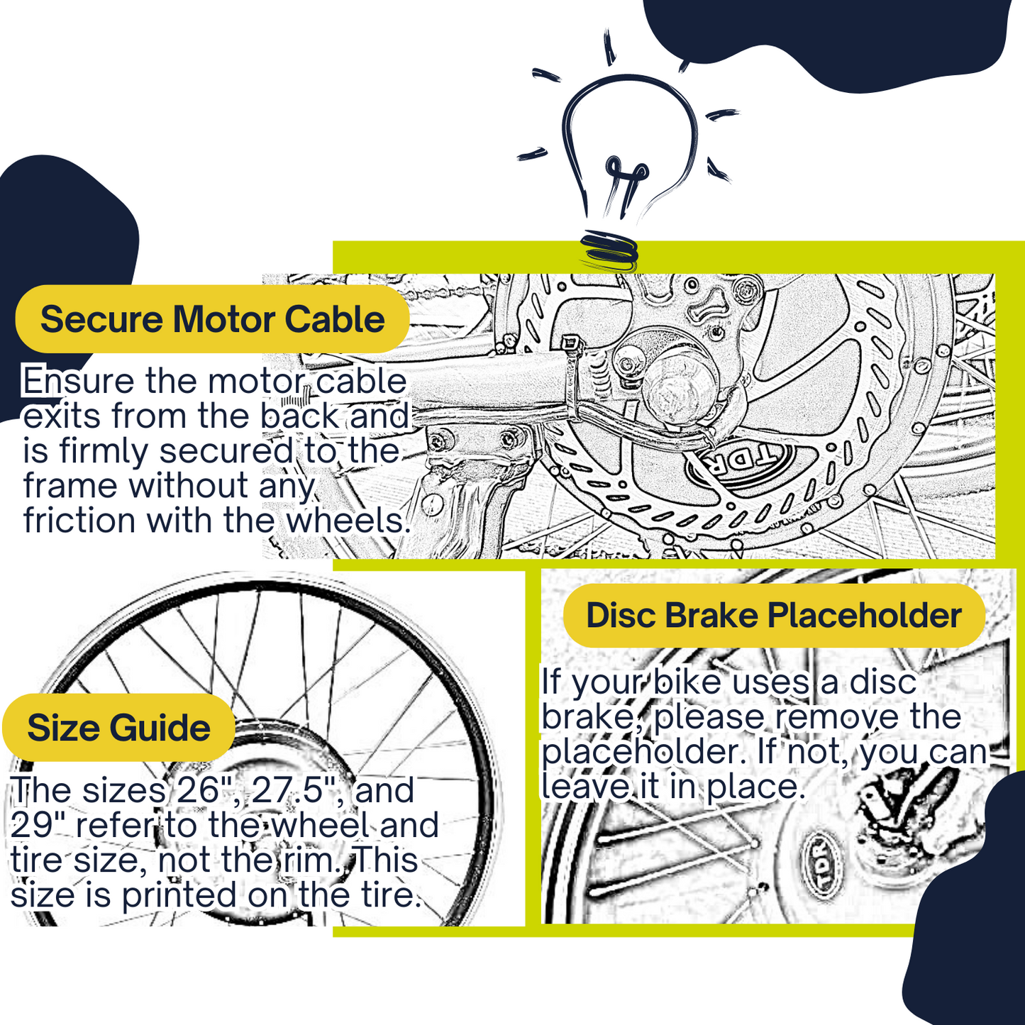 72V 3000W 26'' Rear Hub Electric Bike Conversion Kit Max 90km/h (No Battery)