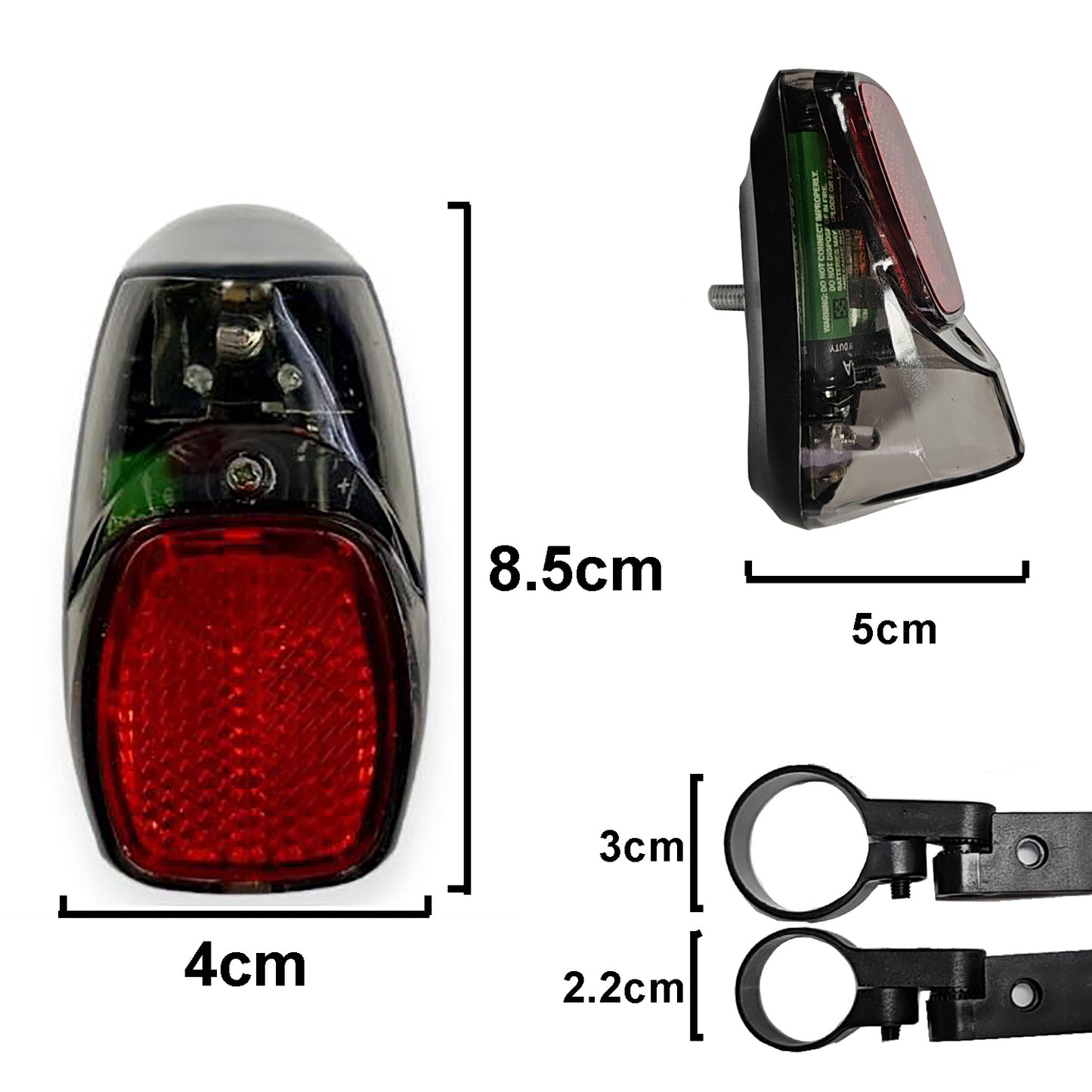 Bicycle Tail Light Rear Light Fender Mudguard LED Light with AAA Battery