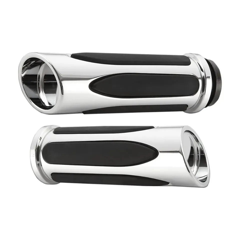 Chrome Custom Motorcycle 1'' Hand Grips Handle Bar End For Harley Honda Yamaha