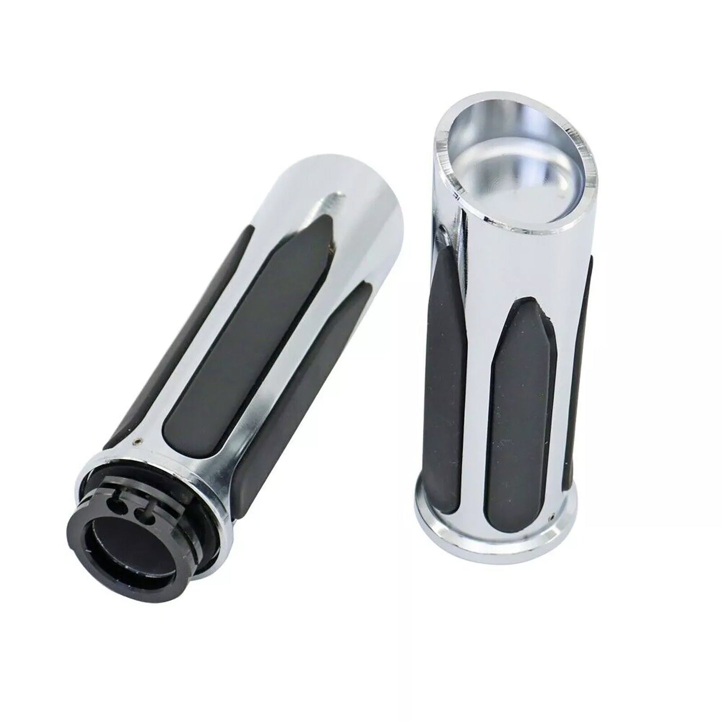 Chrome Custom Motorcycle 1'' Hand Grips Handle Bar End For Harley Honda Yamaha