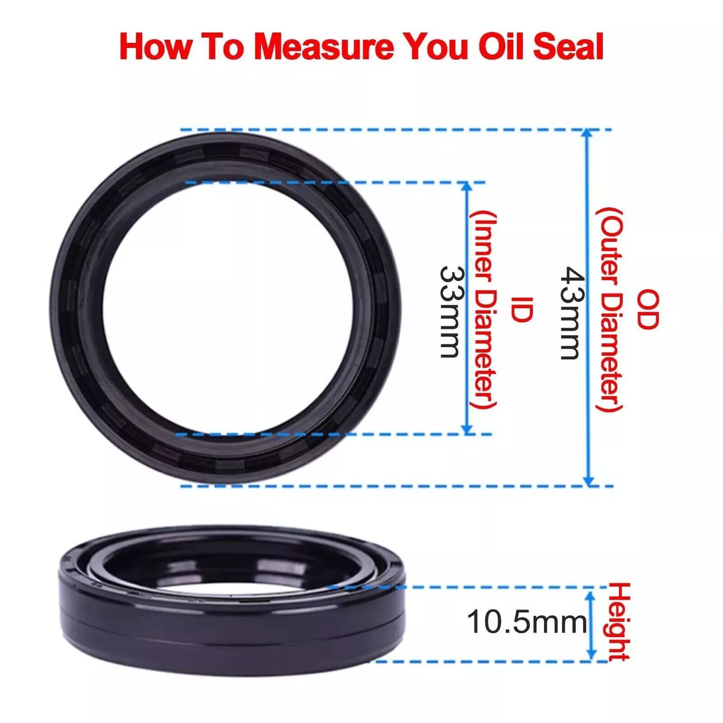 33x43x10.5mm Front Fork Oil Seals For 125cc 140cc 150cc 160cc Pit Pro Dirt Bike