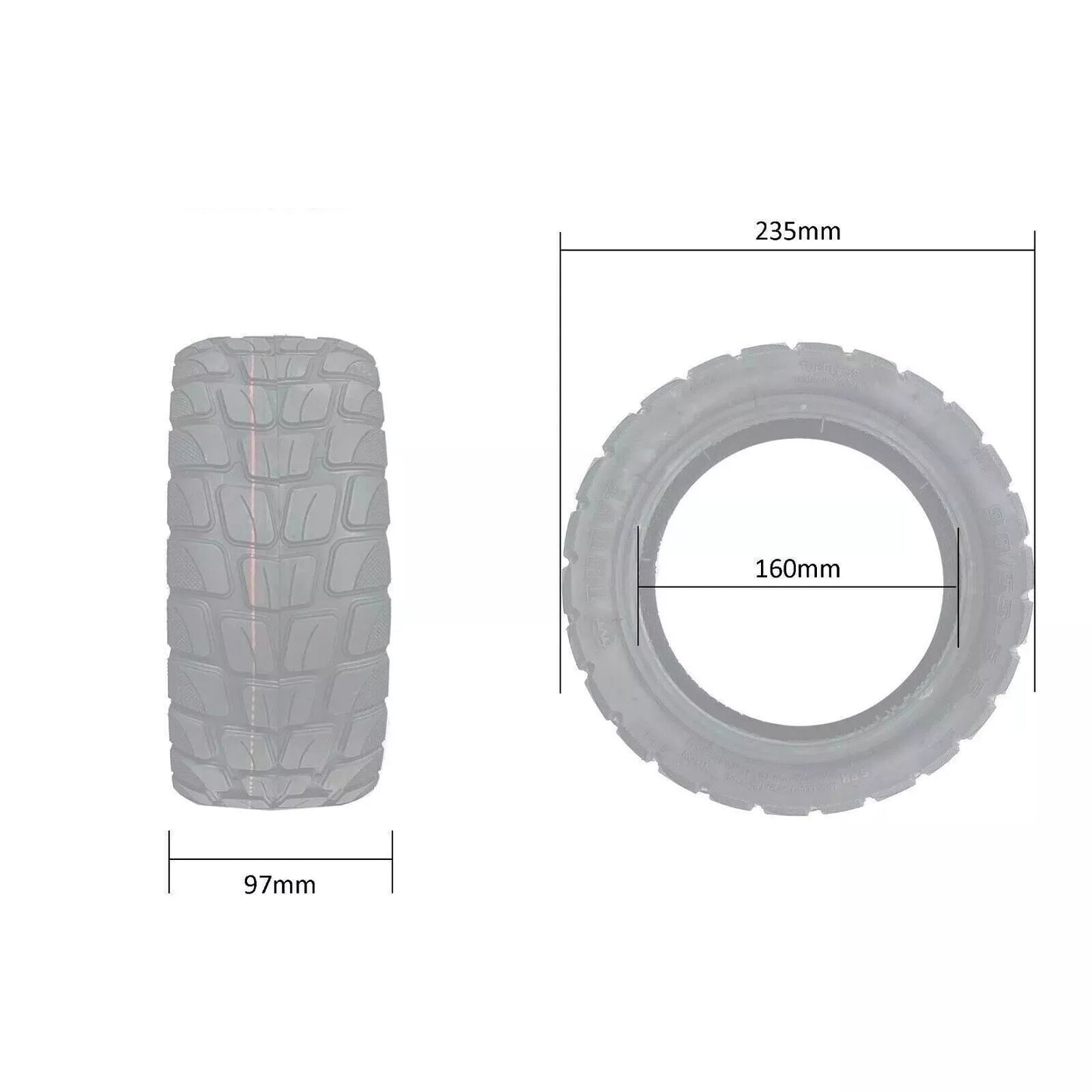 Self Repair 90/55-6.5 Electric Scooter Tubeless Tyre for 6.5" Dragon & Cyclone 10"