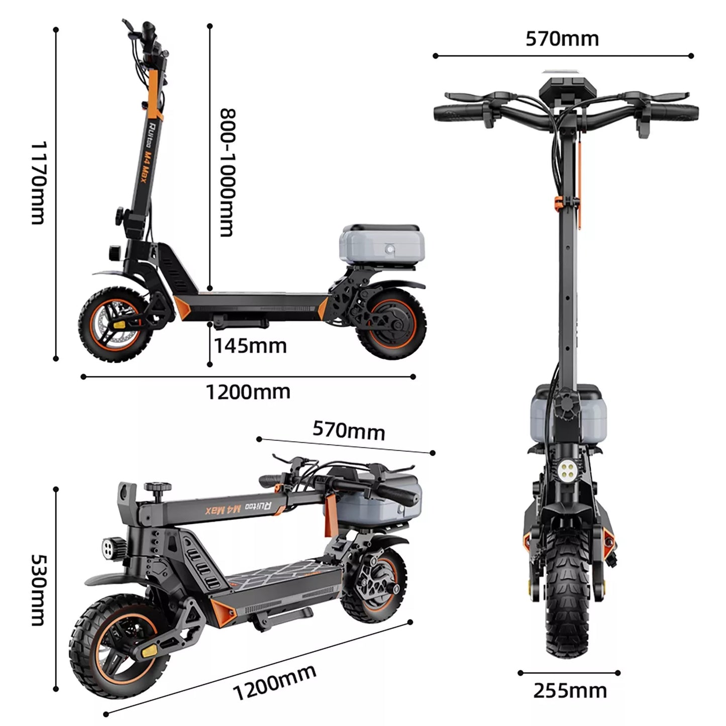 10" Tyre Electric Scooter Adult Off Road Foldable E scooter 1000W 32 - 41KM/H