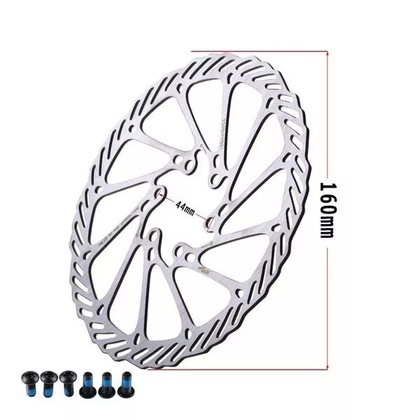 1 x Bicycle 160mm Bike Disc Brake Rotor +6 Stainless Steel Blots