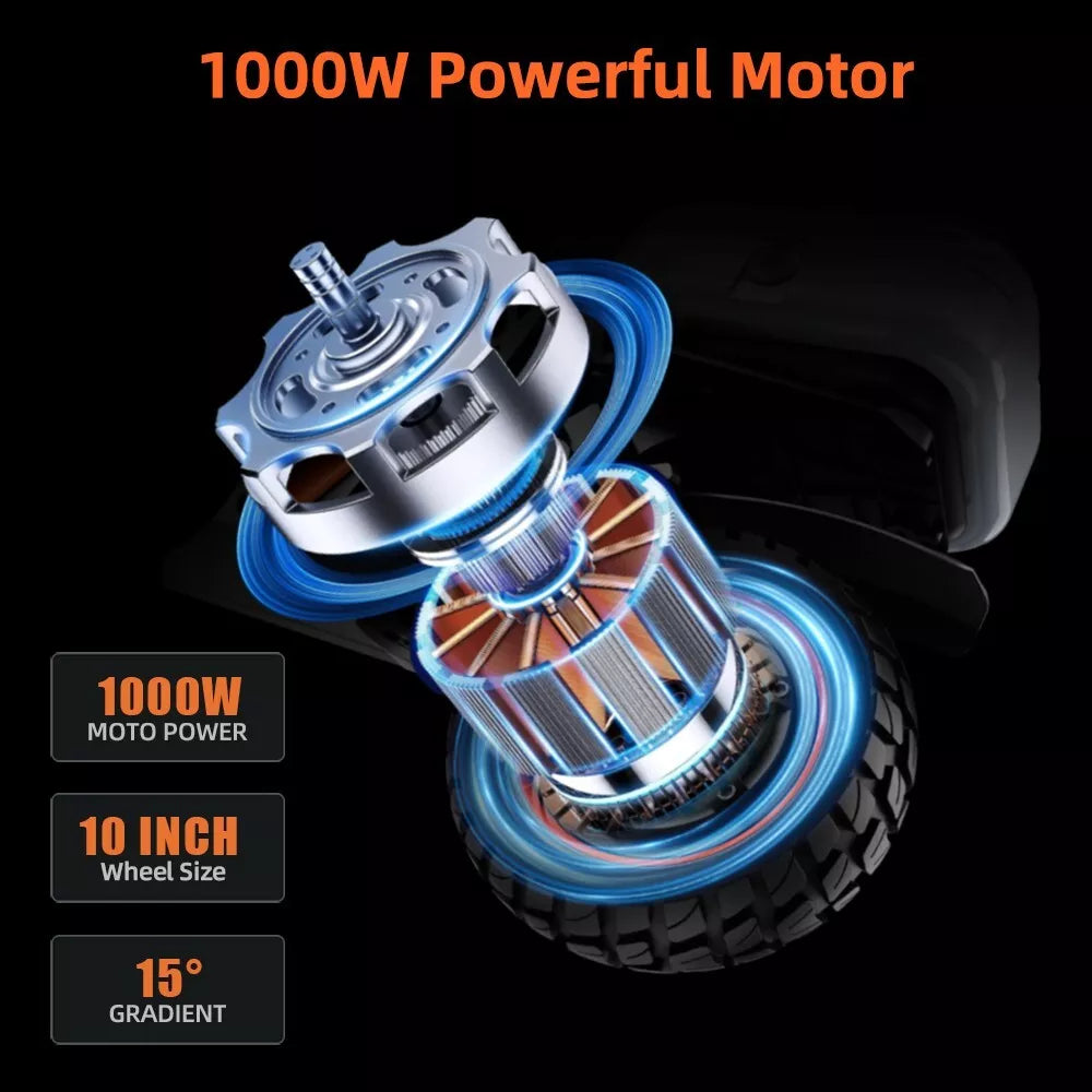 10" Tyre Electric Scooter Adult Off Road Foldable E scooter 1000W 32 - 41KM/H