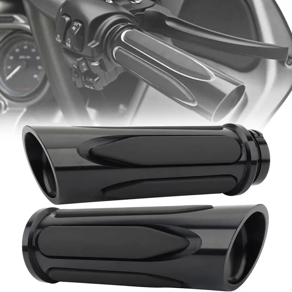 Motorcycle 1" Black Rubber Handlebar Hand Grips for Harley Sportster XL 883 1200