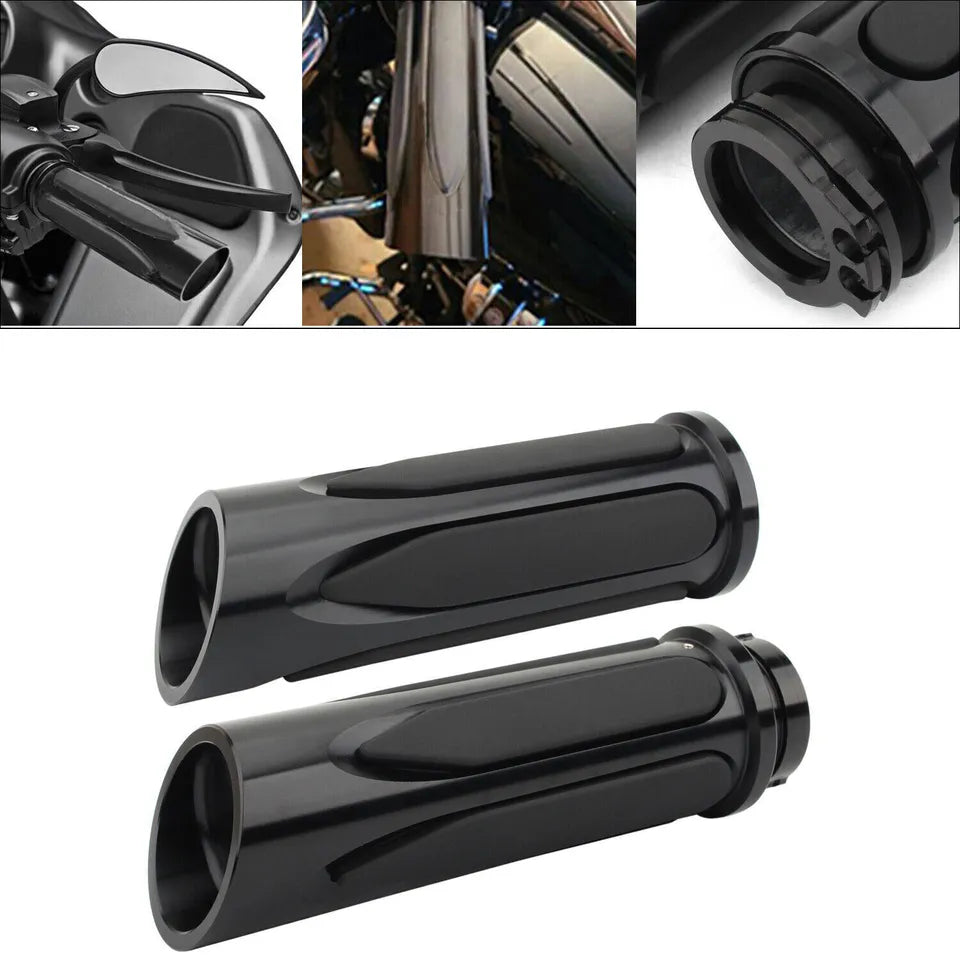 Motorcycle 1" Black Rubber Handlebar Hand Grips for Harley Sportster XL 883 1200