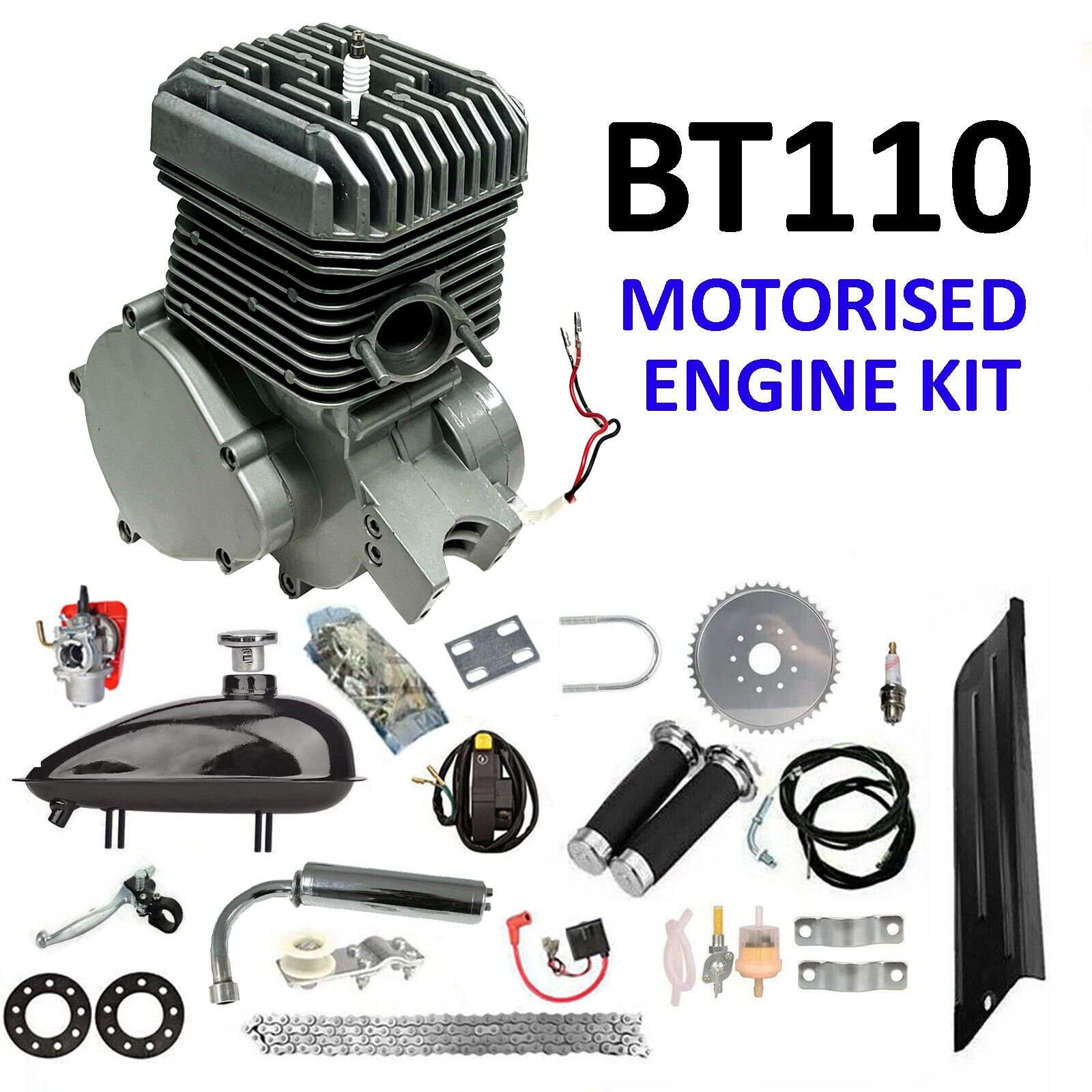 110cc Bicycle Motor Kit Push Bikes Motorized 2 Stroke Petrol Gas Engin TDRMOTO