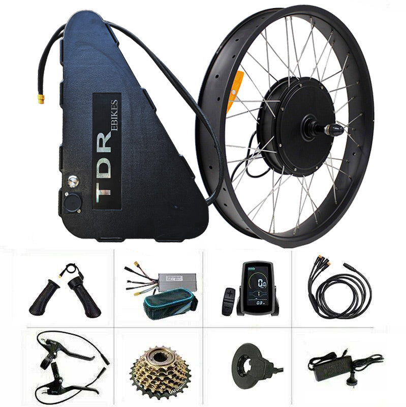 Electric Bike Rear Conversion Kit 1500W 26" 28.8Ah FAT TYRE Battery Bicycle EBike