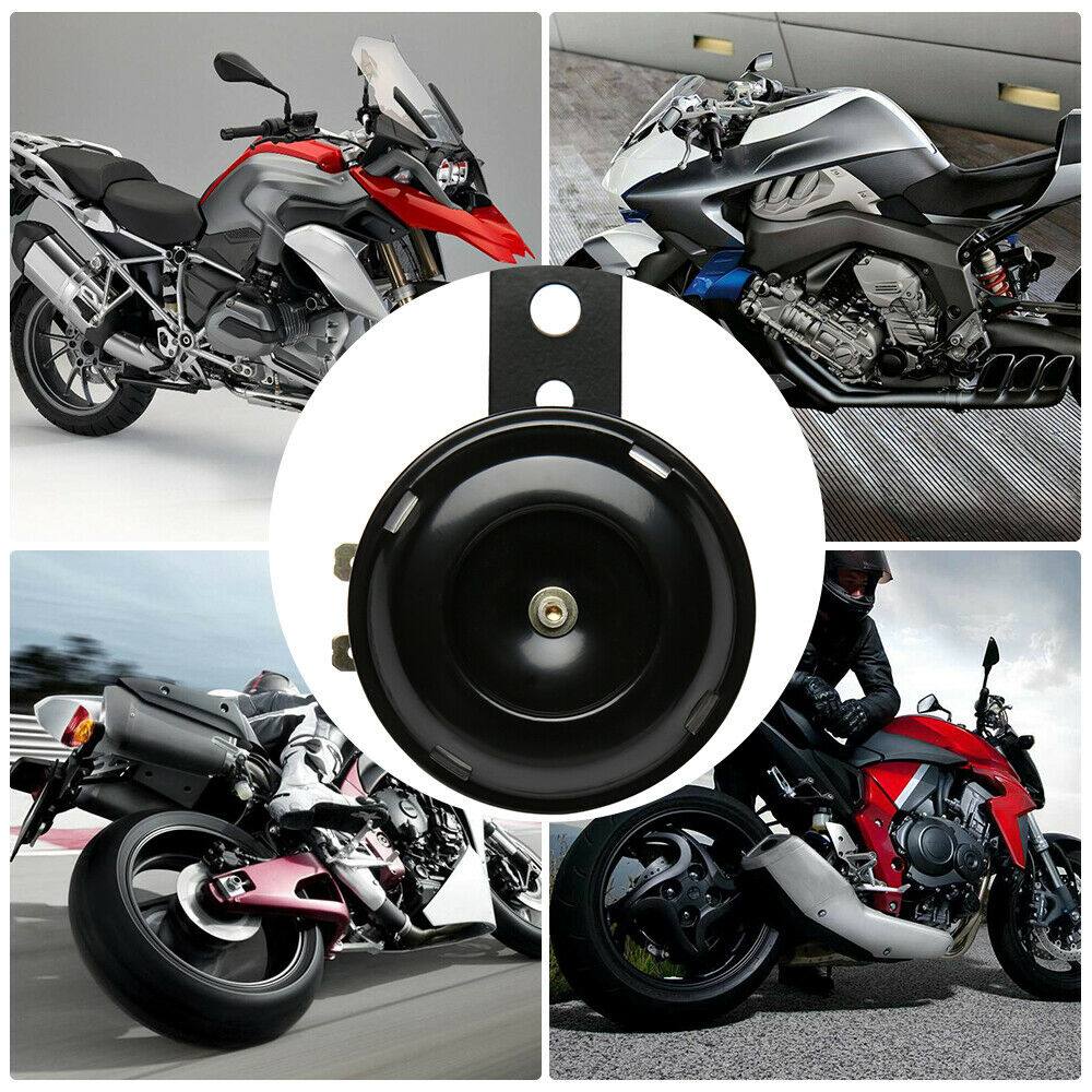 Compact Motor Bike Electric Horn Black 105dB 12 volt Motorcycle Loud w/ Bracket - TDRMOTO