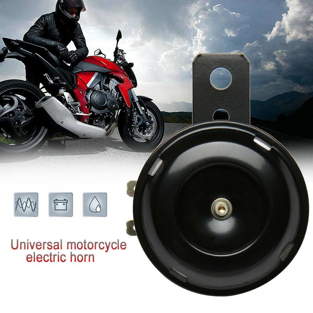 Compact Motor Bike Electric Horn Black 105dB 12 volt Motorcycle Loud w/ Bracket - TDRMOTO