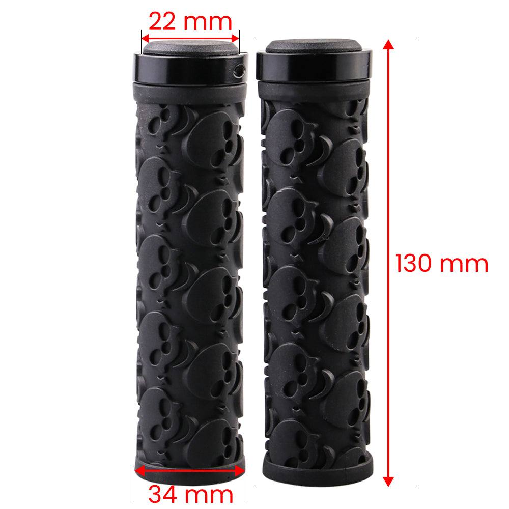 2Pcs Black Skull Anti-Slid Rubber Bicycle Bike Handlebars Handle Bar Grips - TDRMOTO