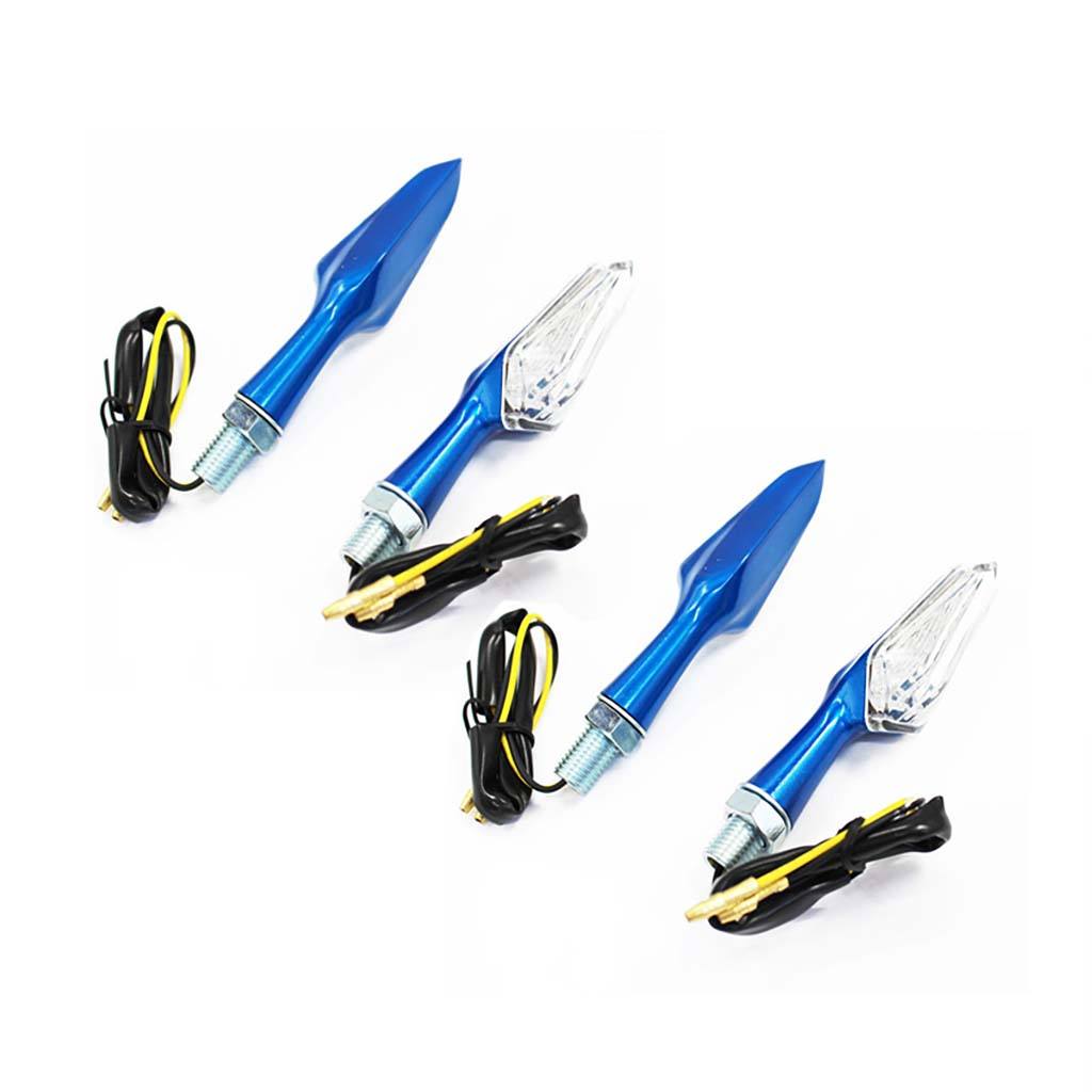 2Pairs 12V 10mm Bolt Blue Motorcycle LED Indicators Turn Signals Blinkers - TDRMOTO