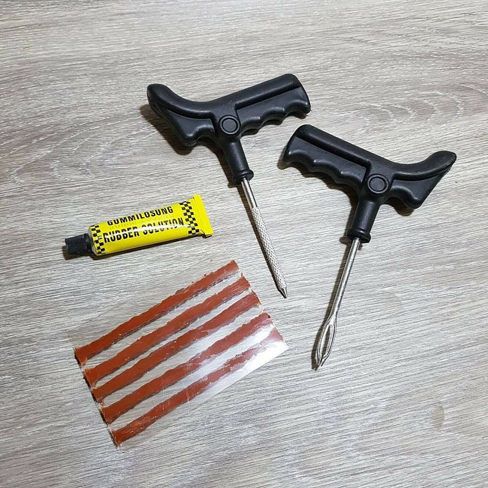 2 x Tyre Puncture Nail Repair Tool 9 Piece Tire 4X4 4WD Off Road Tubeless Auto - TDRMOTO