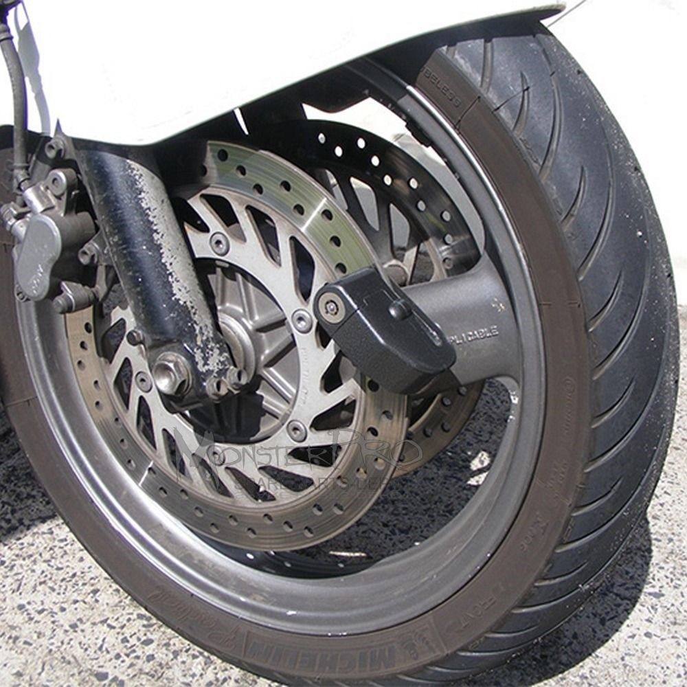 Motorcycle Disc Lock with Alarm 110dB Anti-Theft Brake Wheel Caliper Lock  Green
