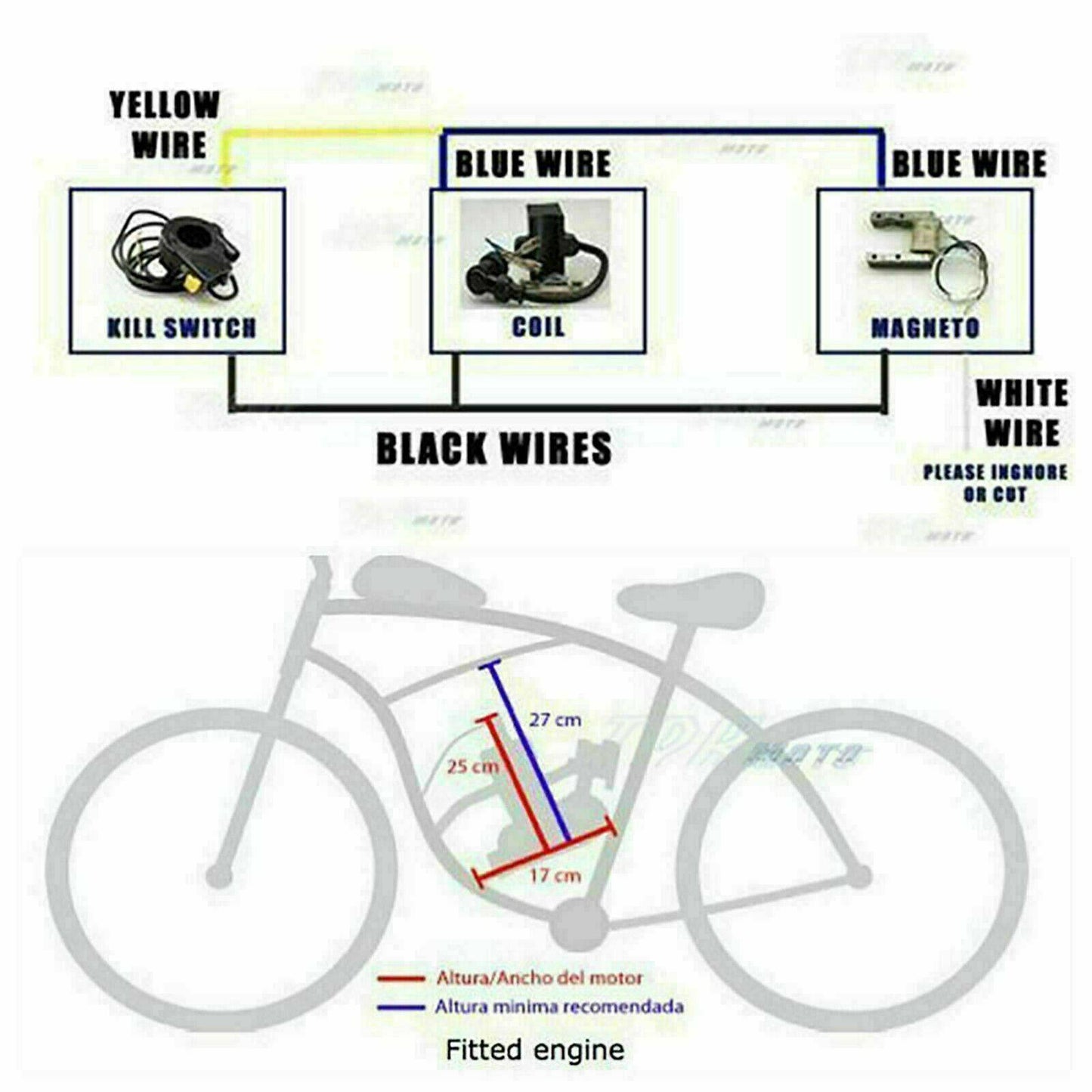 80cc Petrol Gas Motor Engine Kit for Motorised Bicycle Push Bike - TDRMOTO