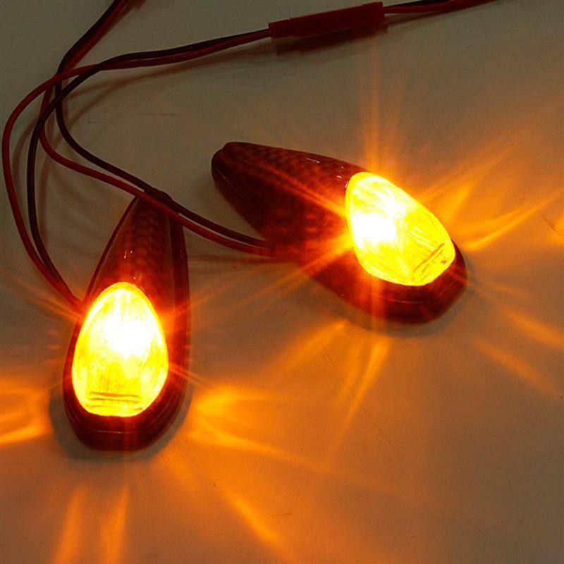 4x Flush Mount Motorcycle Bike LED Turn Signal Amber Light Carbon Indicator Lamp - TDRMOTO