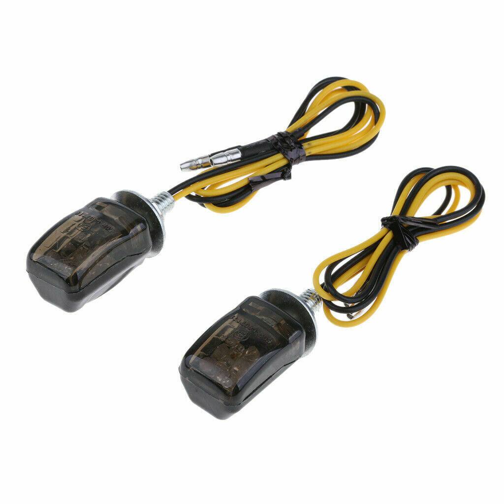 2 x 6mm Universal Motorcycle LED Black Micro Mini Tiny Small Indicators Turn Signals - TDRMOTO