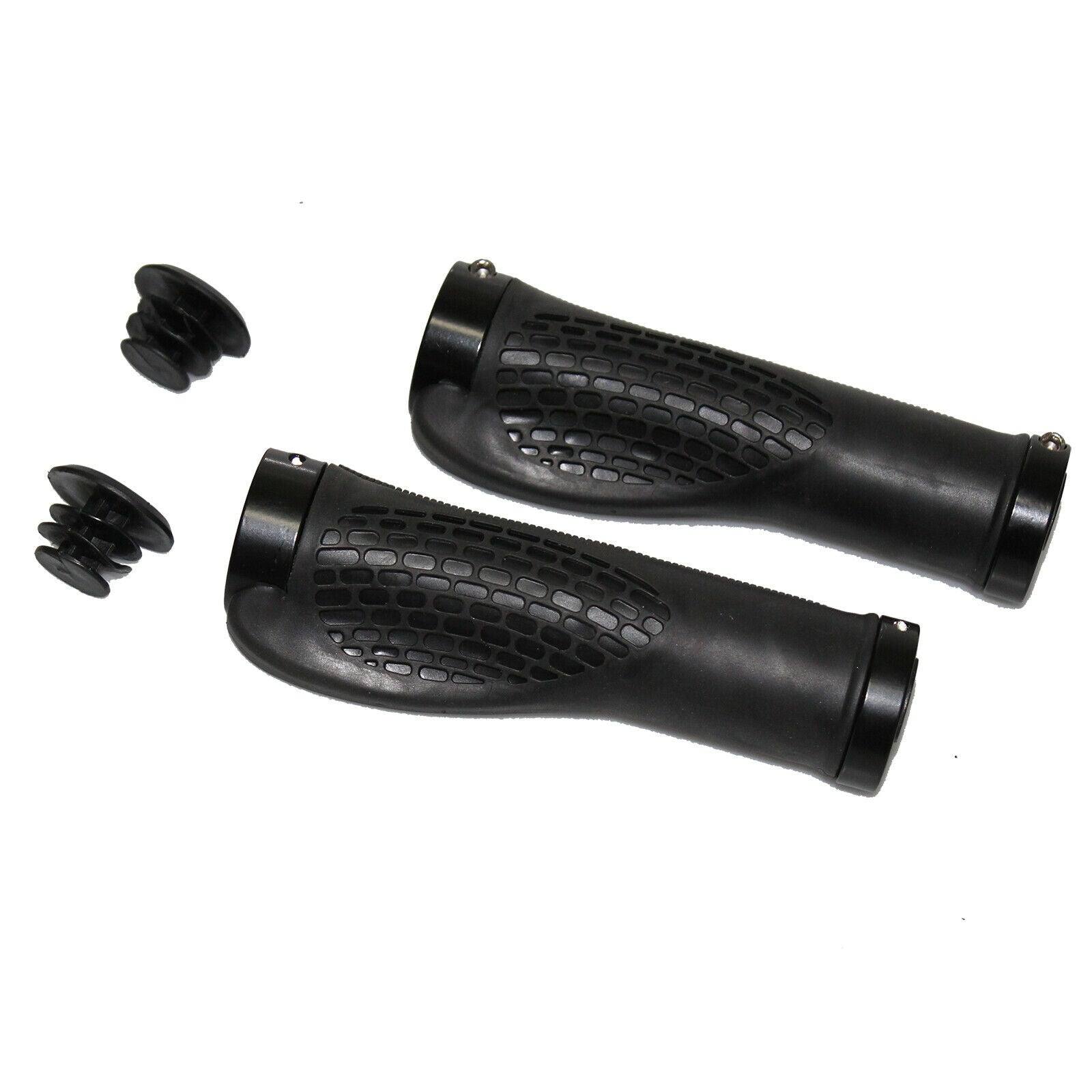 Pair of Ergonomic MTB Mountain Bike Bicycle Handlebar Hand Bar End Rubber Grips - TDRMOTO