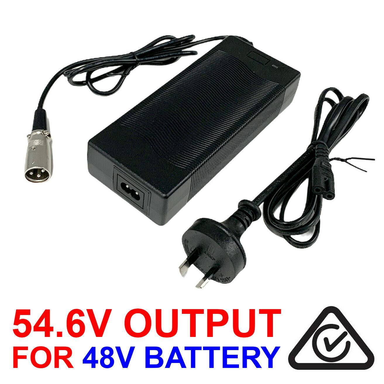 54.6V Battery Charger for Electric Bike, 48V 2A Power Supply for
