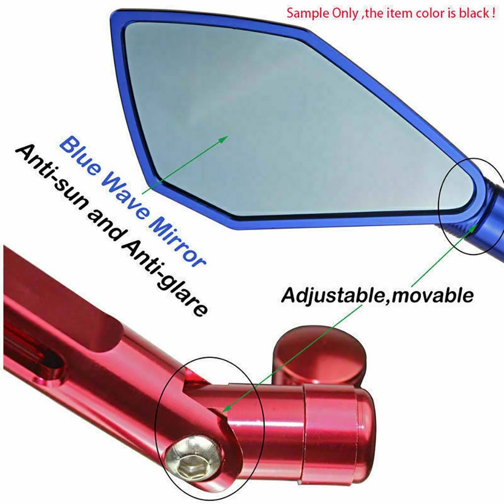 10mm / 8mm Motorcycle Aluminum CNC Black Rear view Mirrors For