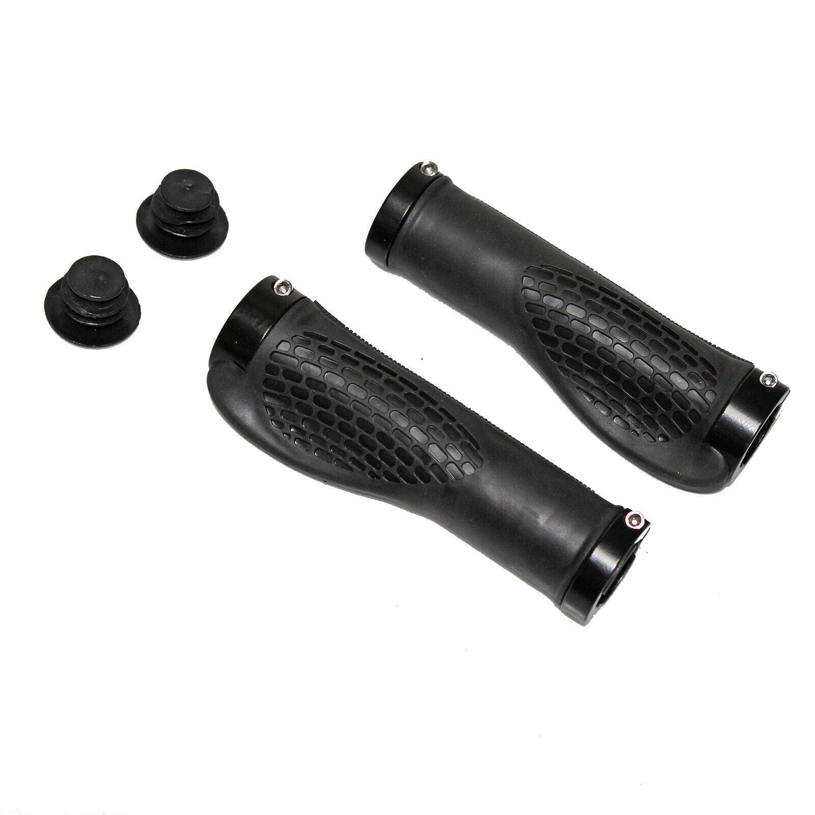 Pair of Ergonomic MTB Mountain Bike Bicycle Handlebar Hand Bar End Rubber Grips - TDRMOTO