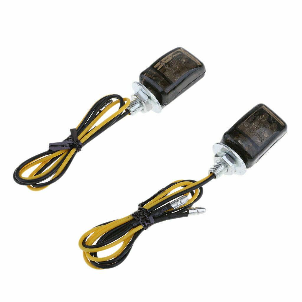 2 x 6mm Universal Motorcycle LED Black Micro Mini Tiny Small Indicators Turn Signals - TDRMOTO