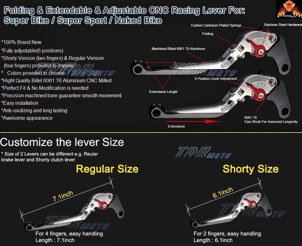 Kawasaki ZZR1200 2002 - 2005 CNC Adjustable Folding Brake & Clutch Lever 03/04 - TDRMOTO