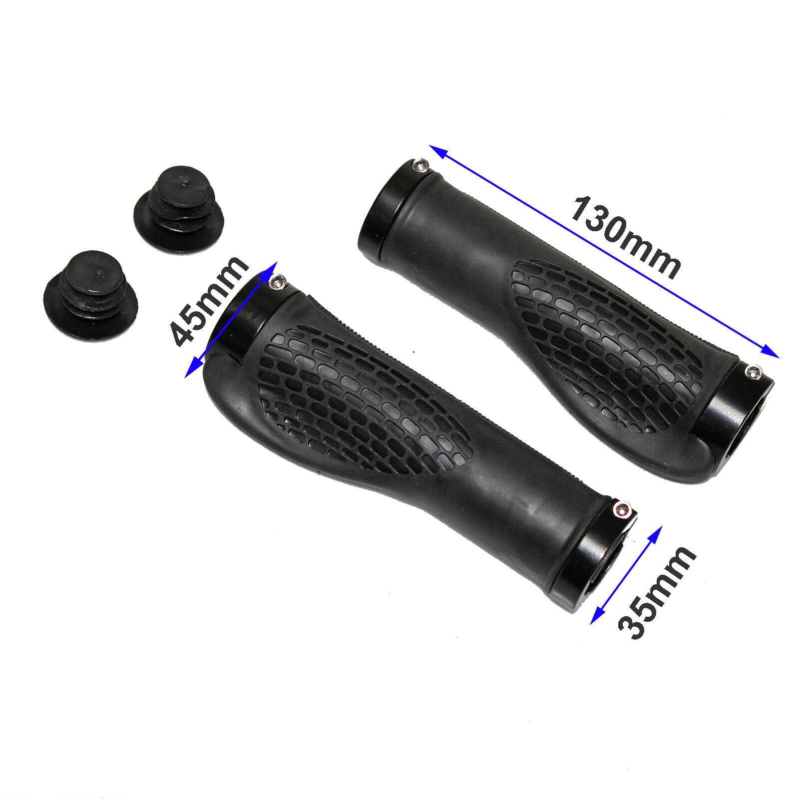 Pair of Ergonomic MTB Mountain Bike Bicycle Handlebar Hand Bar End Rubber Grips - TDRMOTO