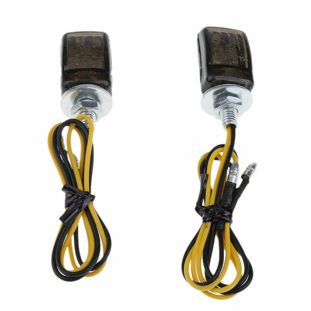 2 x 6mm Universal Motorcycle LED Black Micro Mini Tiny Small Indicators Turn Signals - TDRMOTO