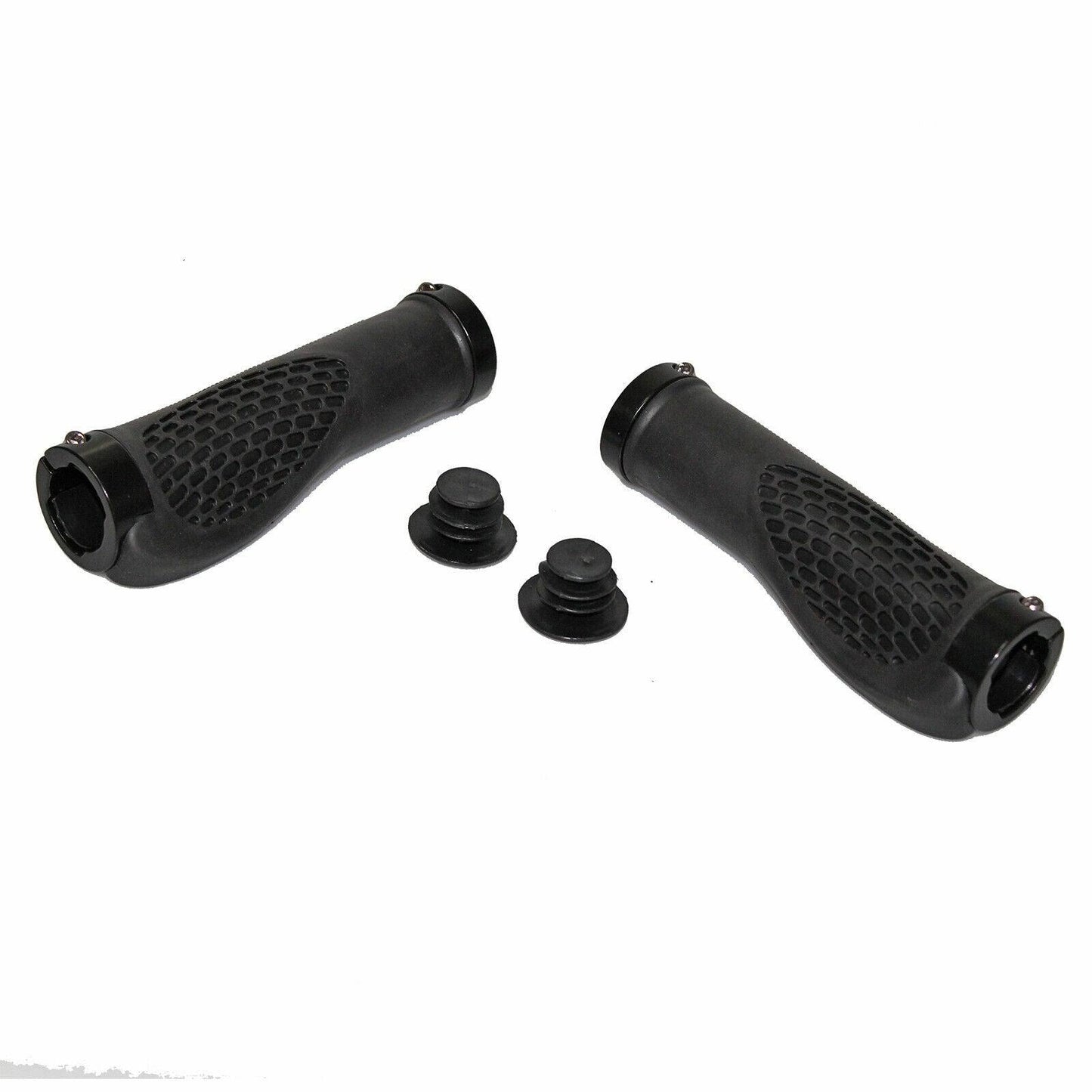 Pair of Ergonomic MTB Mountain Bike Bicycle Handlebar Hand Bar End Rubber Grips - TDRMOTO