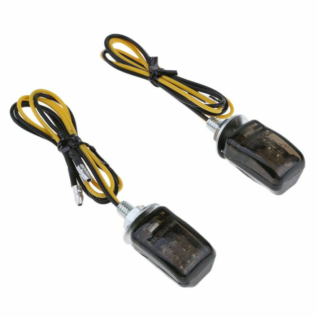 2 x 6mm Universal Motorcycle LED Black Micro Mini Tiny Small Indicators Turn Signals - TDRMOTO