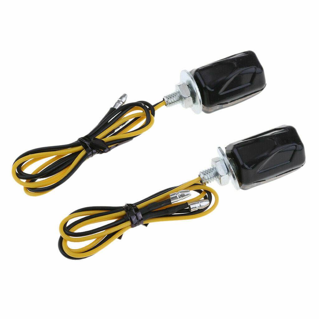 2 x 6mm Universal Motorcycle LED Black Micro Mini Tiny Small Indicators Turn Signals - TDRMOTO