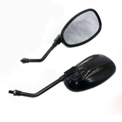 Universal BLACK Large Rearview Side Mirrors 10MM For Motorcycle